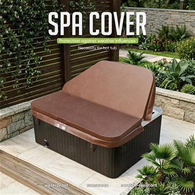 Couverture de spa carrée marron